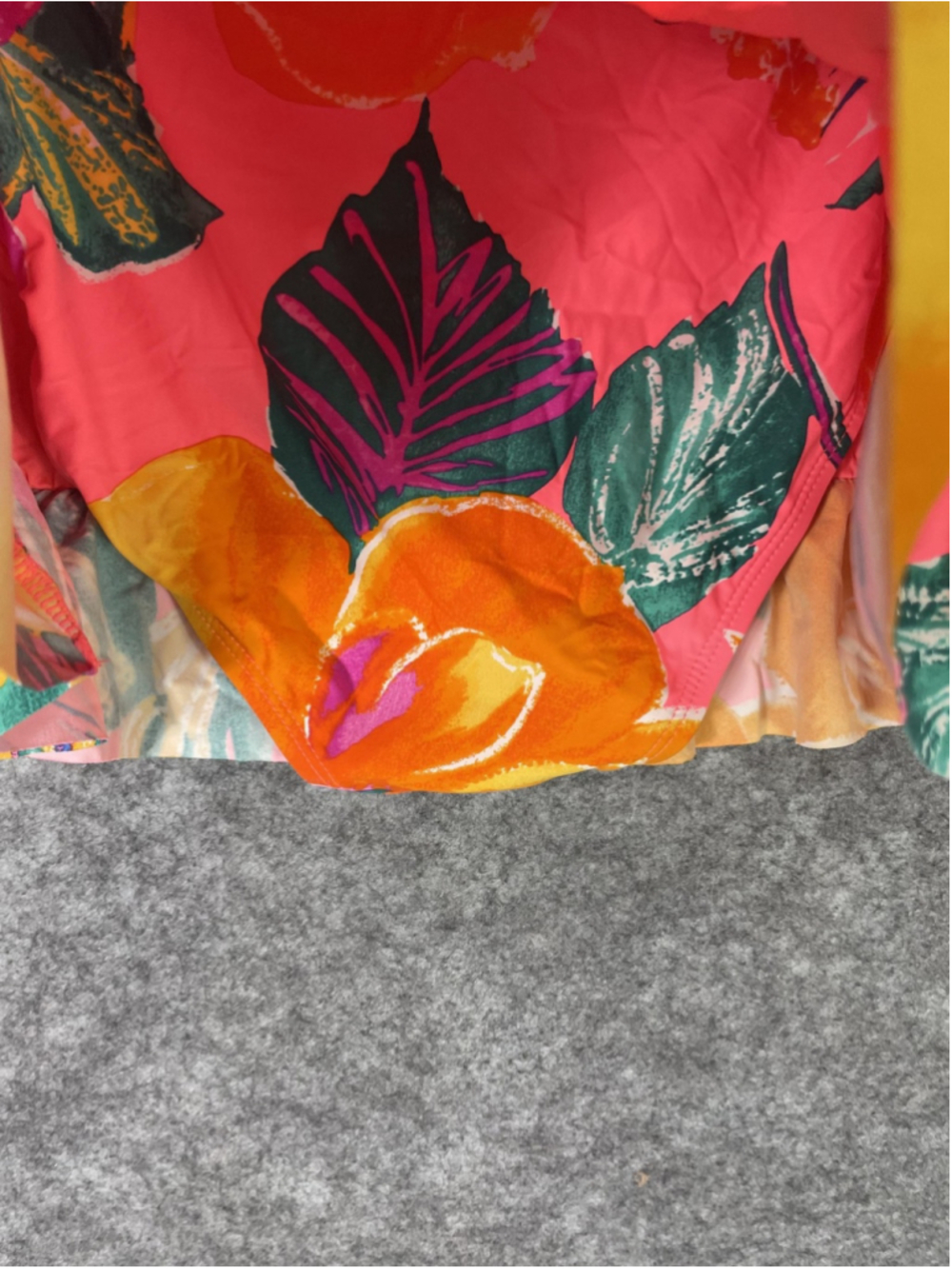 La Blanca Swim Skirt Womens 14 Pink Floral Ruffle Built In Brief Tropical Print - Picture 10 of 11
